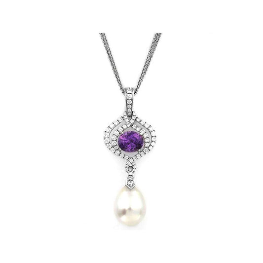 Frederic Sage - 18K White Gold Purple Spinel Diamond and