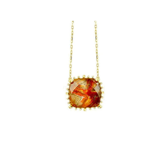 Frederic Sage - 18K Yellow Gold and Laguna Agate Square