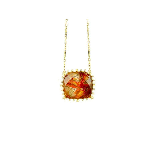 Frederic Sage - 18K Yellow Gold and Laguna Agate Square 