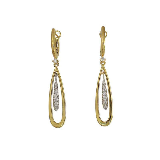 Frederic Sage - 18K Yellow Gold Diamond Drop Earrings |
