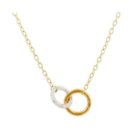 Gurhan - 24K Yellow Gold and Diamond Hoopla Hoop Necklace |