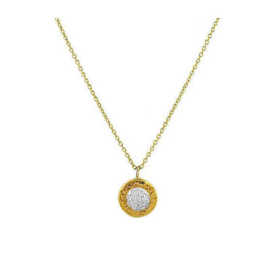 Gurhan - 24K Yellow Gold Diamond Pave Pendant Necklace |