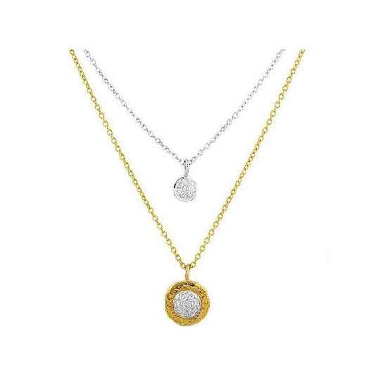 Gurhan - Delicate Pave Two-Tone Diamond Necklace | LaViano