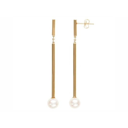 Honora - 14K Yellow Gold and Freshwater Pearl Bar Drop