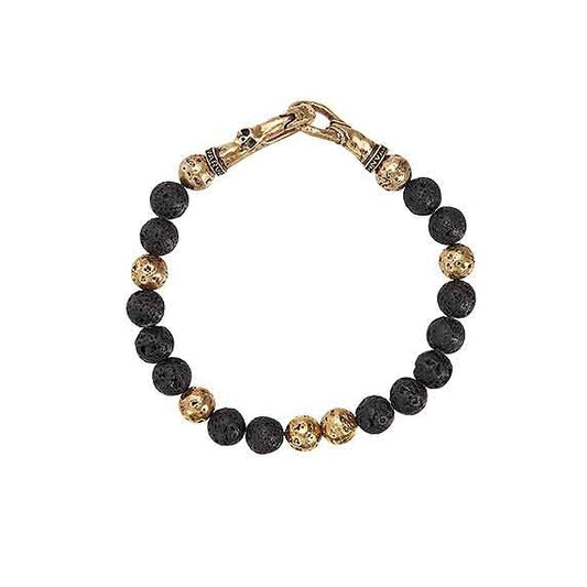 John Varvatos - Brass Lava Beaded Bracelet | LaViano