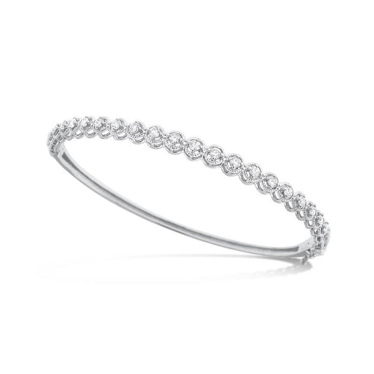 lavianojewelers - 14K White Gold Diamond Bangle | LaViano