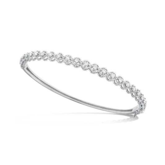 lavianojewelers - 14K White Gold Diamond Bangle | LaViano