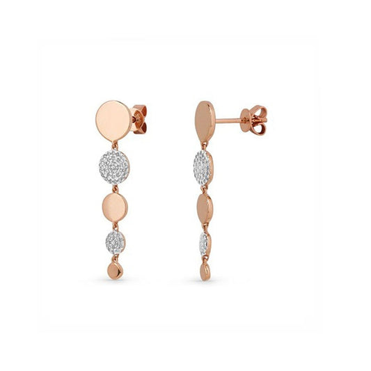 14K Rose Gold Diamond Drop Earrings