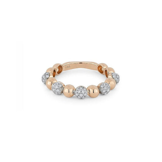 14K Rose Gold Pave Diamond Circle Ring