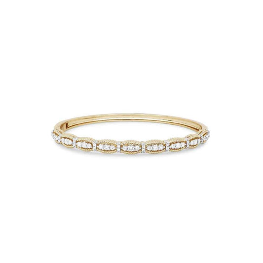 lavianojewelers - 14K Two-Tone Diamond Bangle Bracelet |