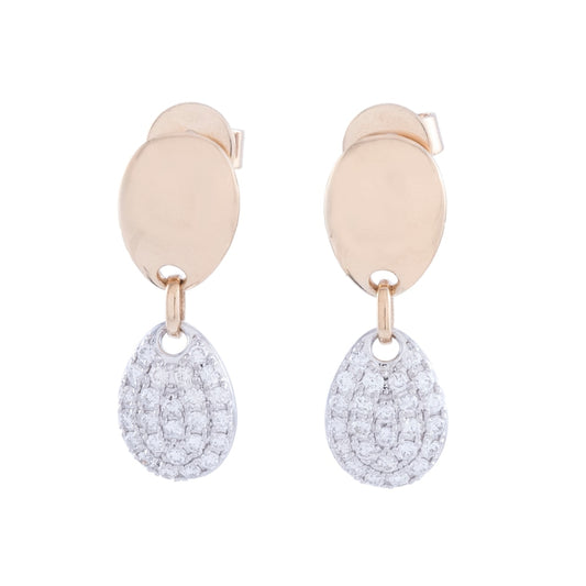 LaViano Jewelers Earrings - 14K Two Tone Diamond Earrings |
