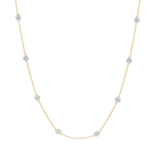 LaViano Jewelers Necklaces - 14K Two Tone Diamond Station