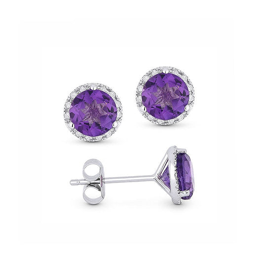 lavianojewelers - 14K White Gold Amethyst and Diamond