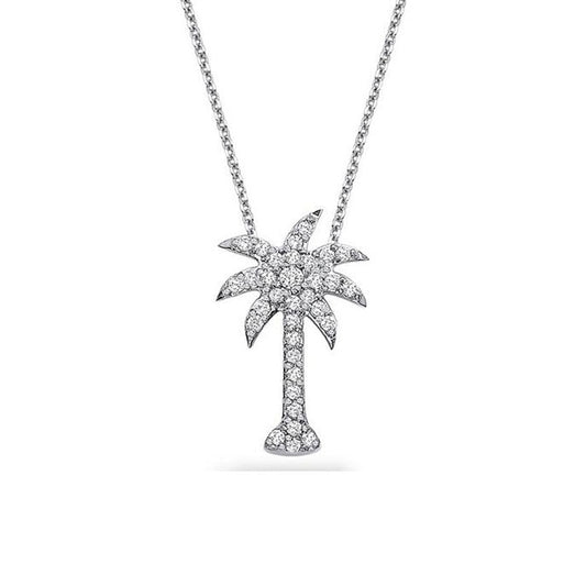 lavianojewelers - 14K White Gold and Diamond Palm Tree