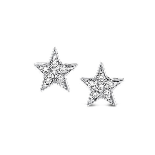 lavianojewelers - 14K White Gold and Diamond Star Stud