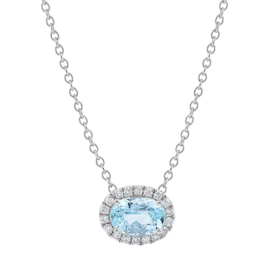 LaViano Jewelers Necklaces - 14K White Gold Aquamarine and
