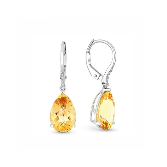 lavianojewelers - 14K White Gold Citrine and Diamond