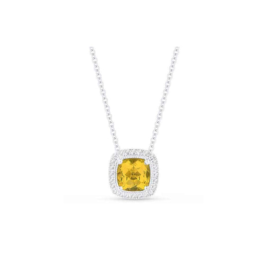 lavianojewelers - 14K White Gold Citrine Necklace | LaViano