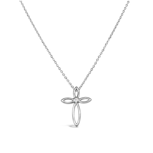 LaViano Jewelers Necklaces - 14K White Gold Cross | LaViano