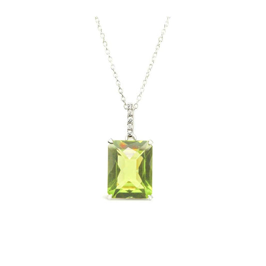 LaViano Jewelers 14K White Gold Diamond and Peridot Necklace