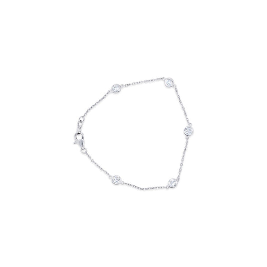 LaViano Jewelers 14K White Gold Diamond Bracelet 5 Diamonds =.79cts