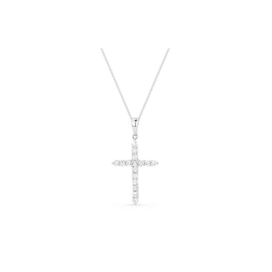 lavianojewelers - 14K White Gold Diamond Cross Necklace |