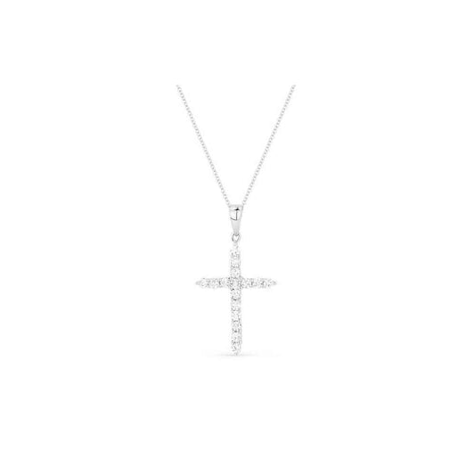 lavianojewelers - 14K White Gold Diamond Cross Necklace |