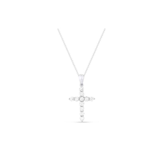 lavianojewelers - 14K White Gold Diamond Cross Necklace |