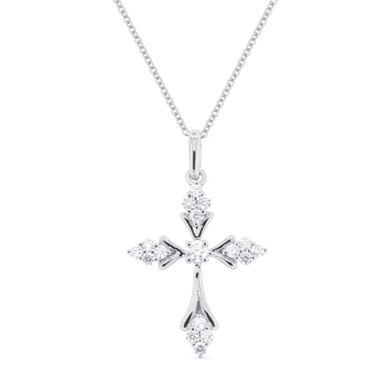 LaViano Jewelers Necklaces - 14K White Gold Diamond Cross |