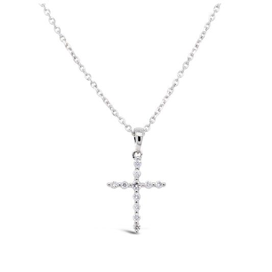 LaViano Jewelers Necklaces - 14K White Gold Diamond Cross |