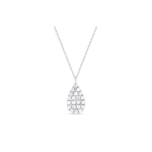 lavianojewelers - 14K White Gold Diamond Drop Necklace |
