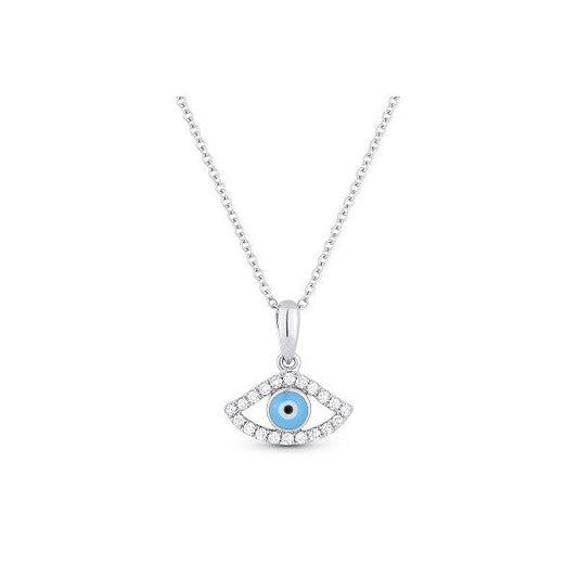 lavianojewelers - 14K White Gold Diamond Evil Eye | LaViano