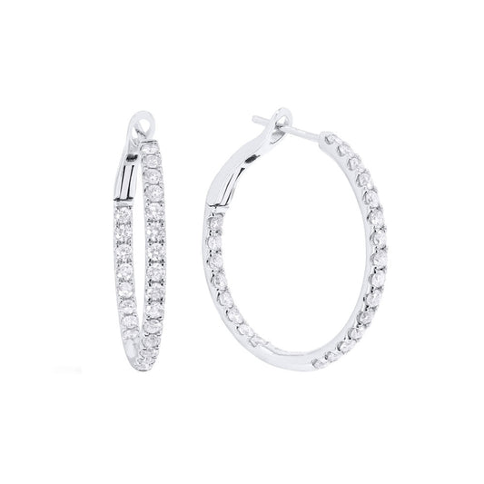 LaViano Jewelers 14K White Gold Hoop Women's Earrings