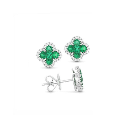 lavianojewelers - 14K White Gold Emerald Earrings | LaViano