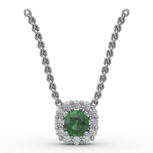 LaViano Jewelers Necklaces - 14K White Gold Emerald and