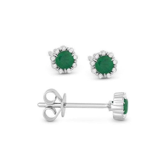 lavianojewelers - 14K White Gold Emerald Earrings | LaViano