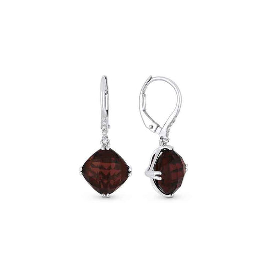 lavianojewelers - 14K White Gold Garnet Drop Earrings |