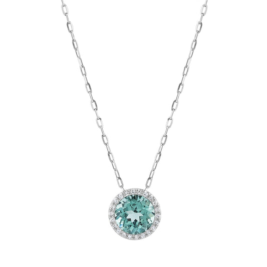 LaViano Jewelers Necklaces - 14K White Gold Green Corundum