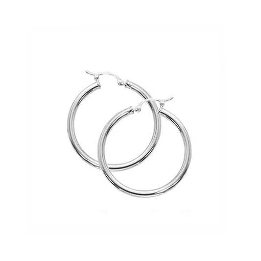 lavianojewelers - 14K White Gold Hoop Earrings | LaViano