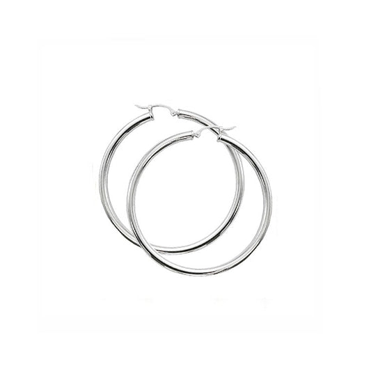 Image of white gold hoop earrings