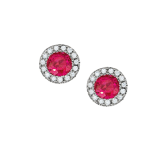 lavianojewelers - 14K White Gold Ruby Stud Earrings |
