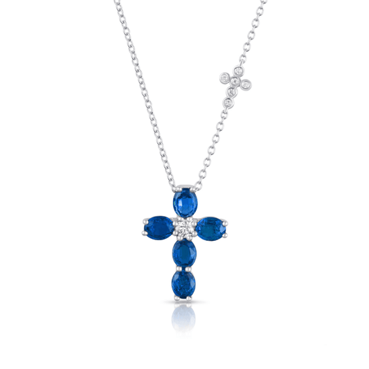 LaViano Jewelers Necklaces - 14K White Gold Sapphire and