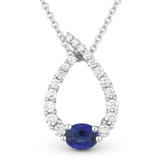 LaViano Jewelers Necklaces - 14K White Gold Sapphire and