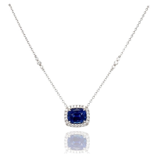 LaViano Jewelers Necklaces - 14K White Gold Sapphire