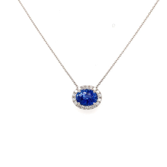 LaViano Jewelers Necklaces - 14K White Gold Sapphire