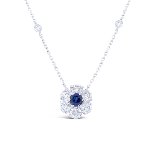 LaViano Jewelers Necklaces - 14K White Gold Sapphire and
