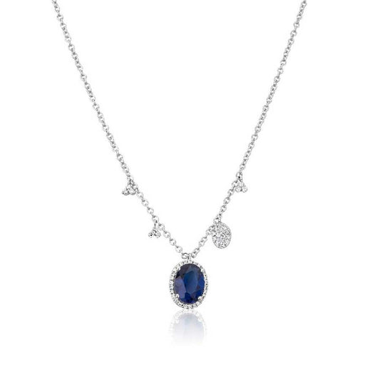 lavianojewelers - 14K White Gold Sapphire and Diamond