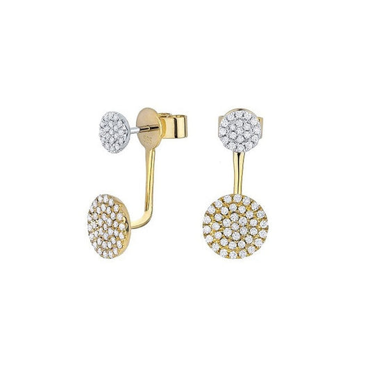 Image of 14K Yellow and White Gold Diamond Earrings with diamonds weighing 0.53 carat.