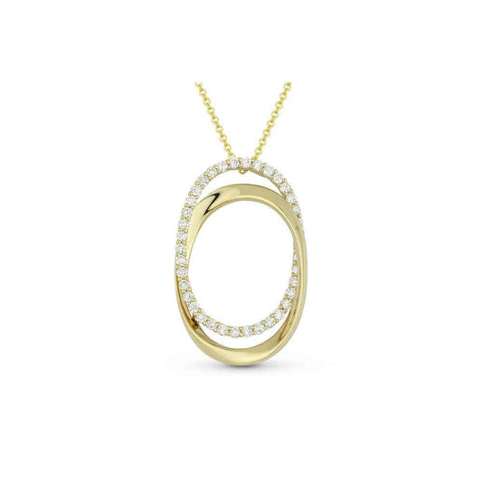 lavianojewelers - 14K Yellow Gold Circle Diamond Necklace |