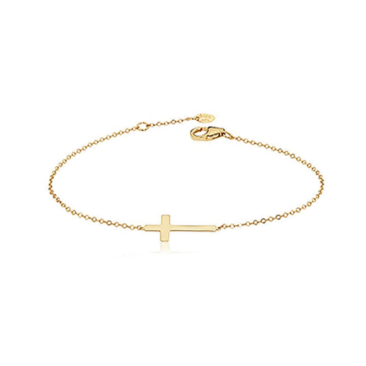lavianojewelers - 14K Yellow Gold Cross Bracelet | LaViano